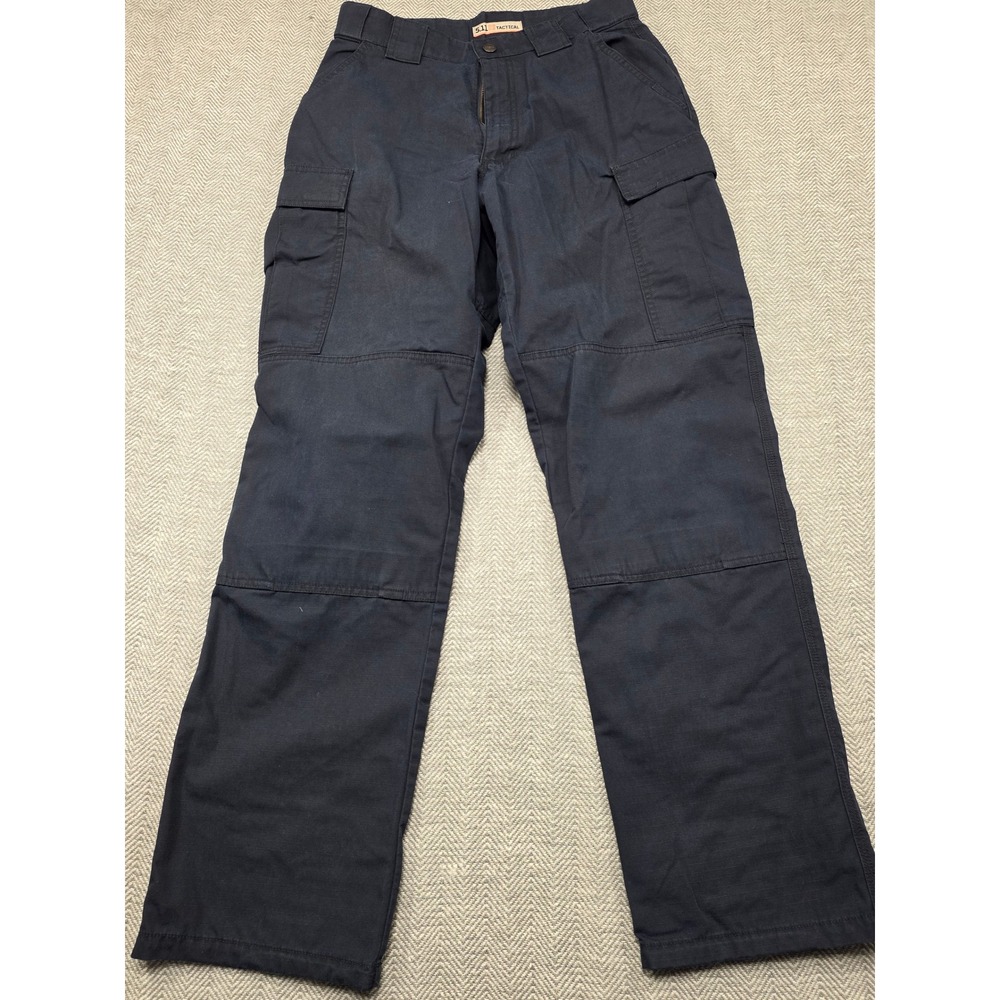 5.11 Tactical Mens Navy Blue Ripstop Cargo Pant Straight Leg Workwear Medium Reg